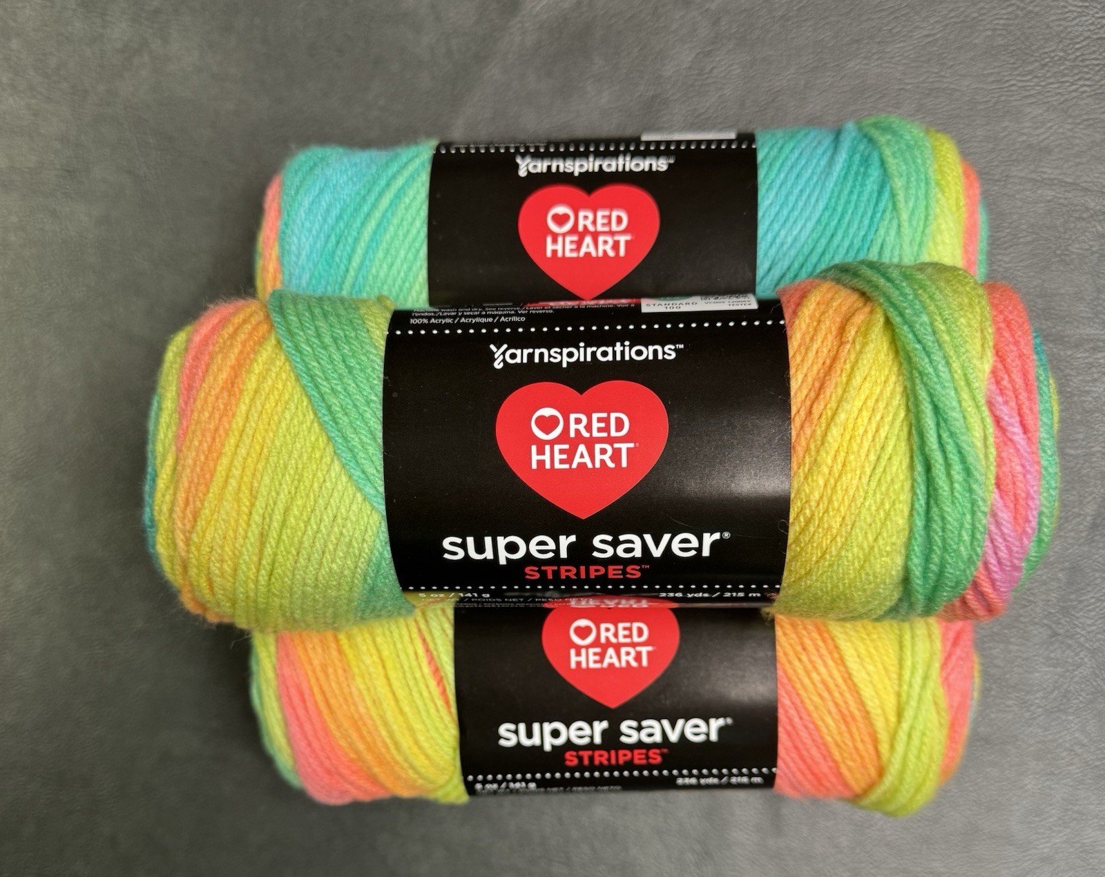 Red Heart Super Saver Retro Stripe by Coats and Clark , 5 Oz – 3 Pack