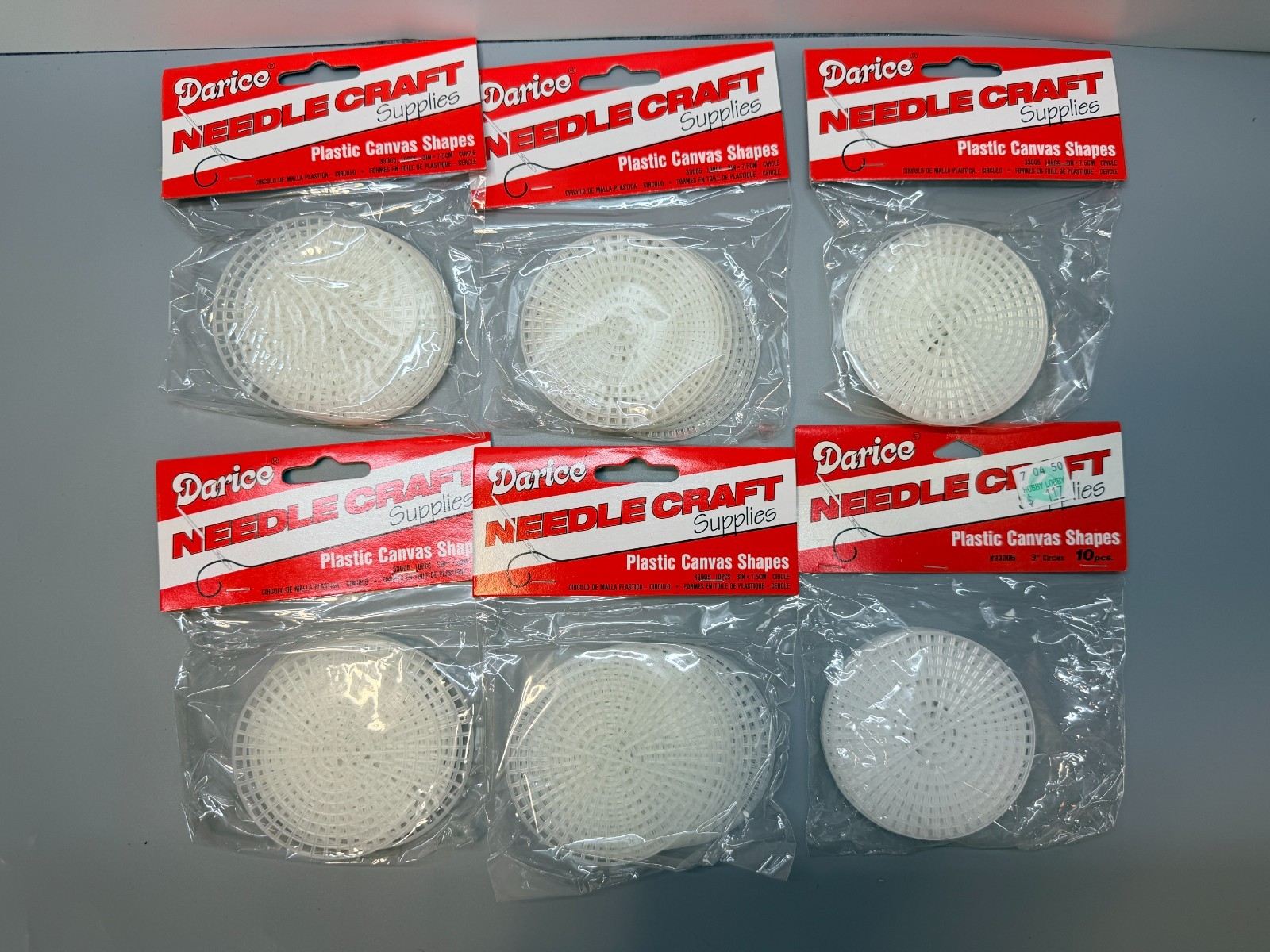 Darice Crafts Plastic Canvas Shapes Lot of 6 Circles 60 Pieces Total New