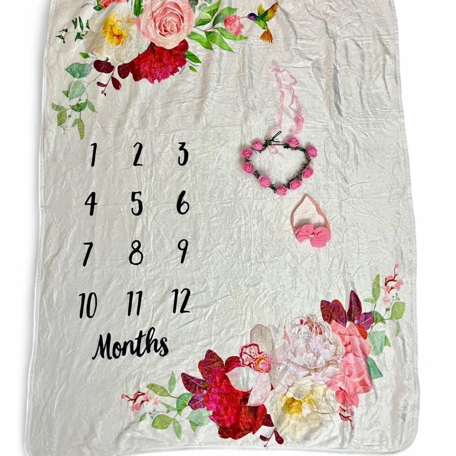 Floral Baby Milestone Growth Blanket