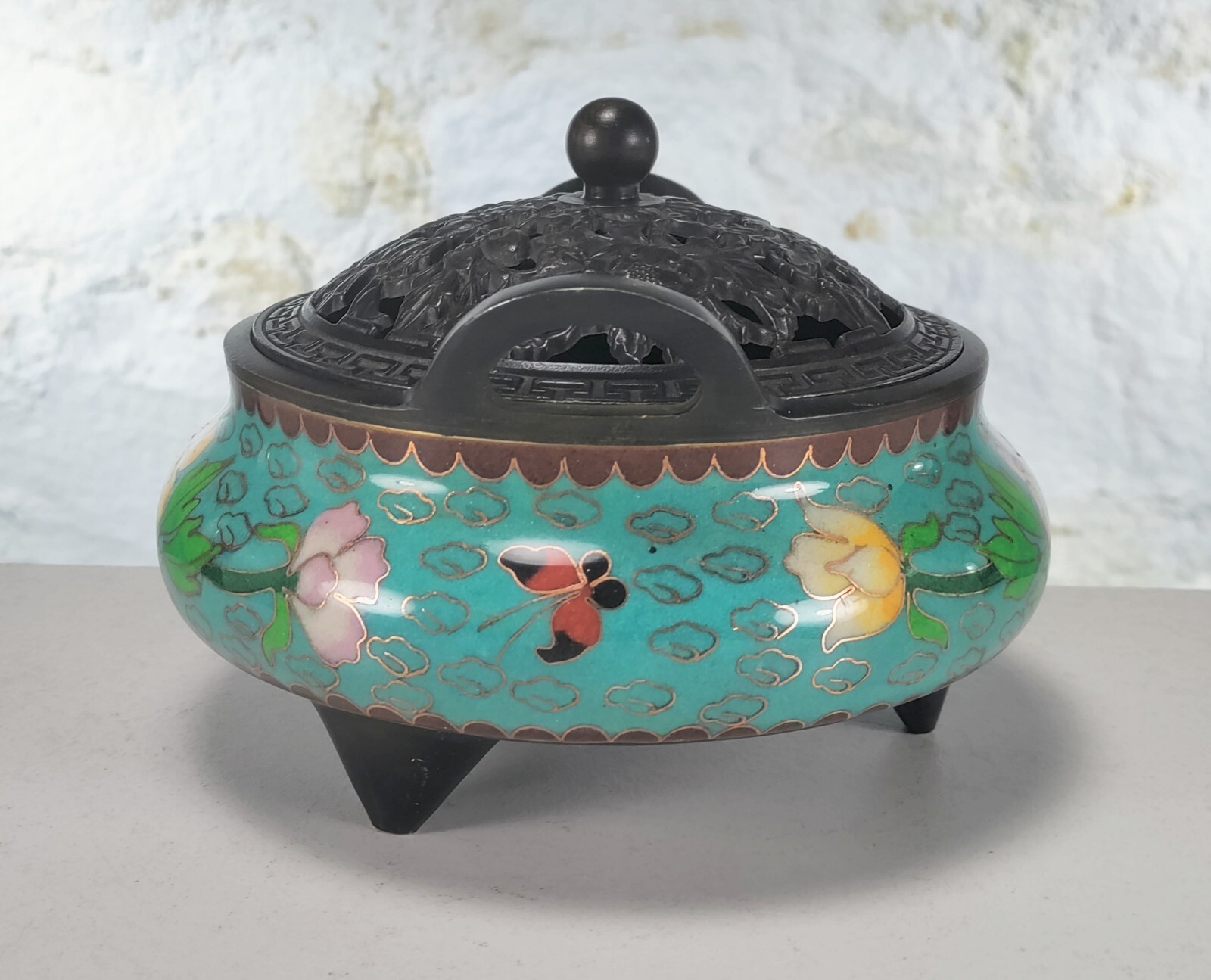 Vintage Chinese Bronze Cloisonne Enamel Incense Burner Censer Xuande Mark Repro?