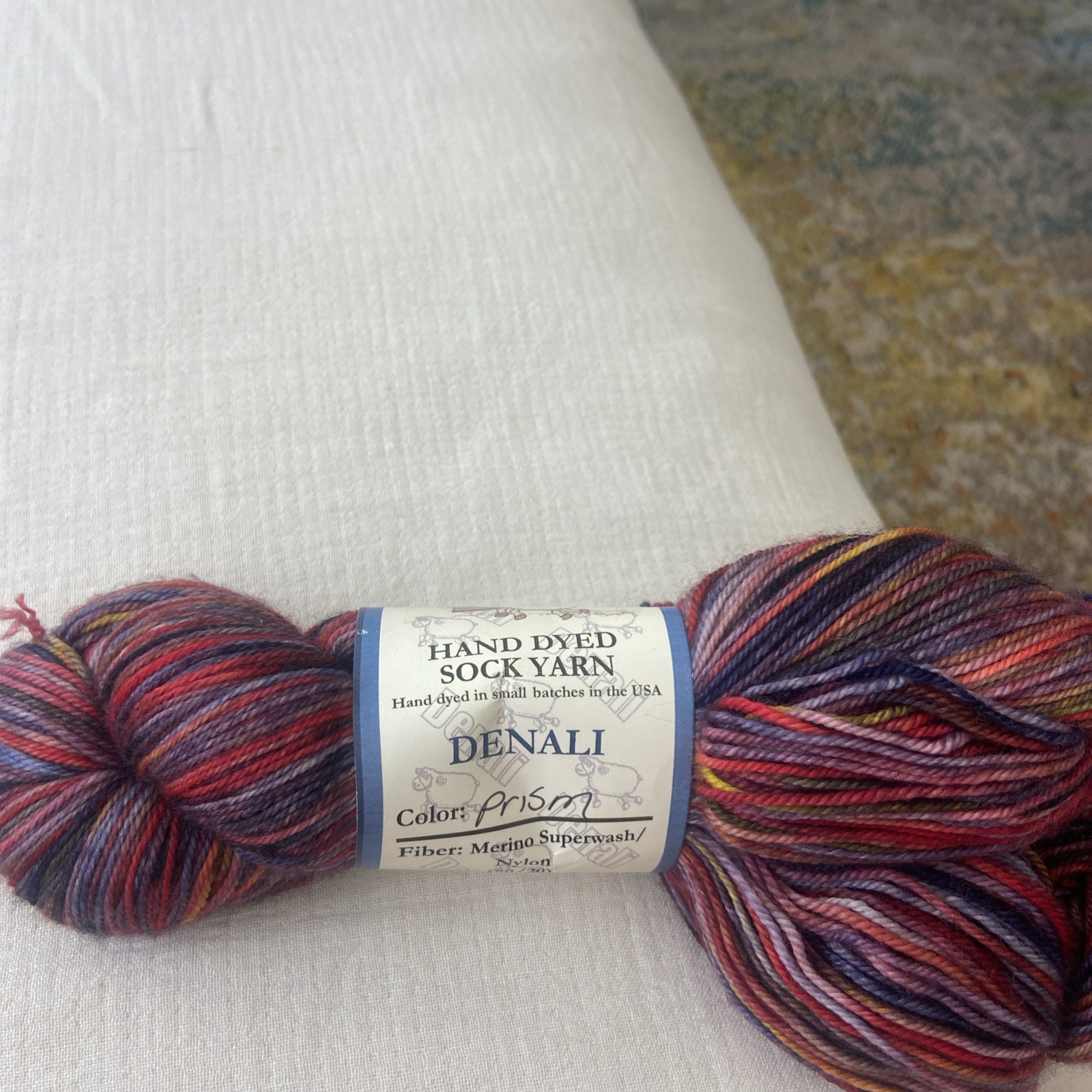 Pagewood Farm Yarn Prism Sock Superwash Merino Nylon Pink red Purple 450 Yd