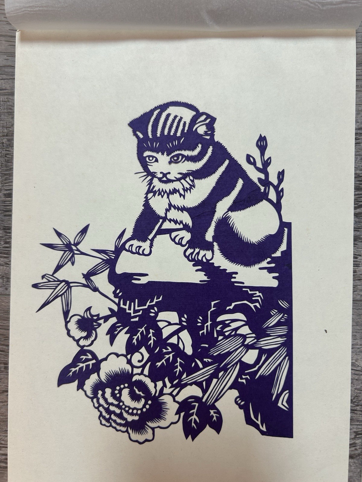 Vintage 1960’s Set of 7 Chinese Cats Paper cuts Cultural Relics Folk Art – MINT
