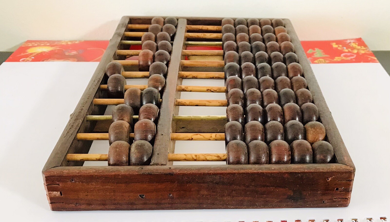 Chinese Wood Abacus 11 Rods 77 Beads