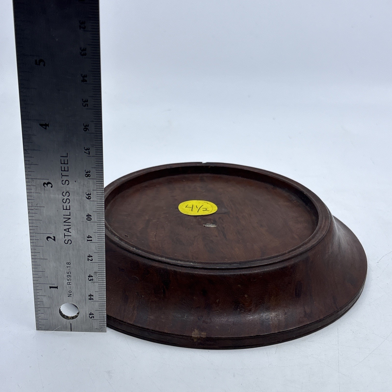 Vtg Chinese Wood Display Stand Vase Plant Asian Lamp Base 4.5″ Inner Diameter