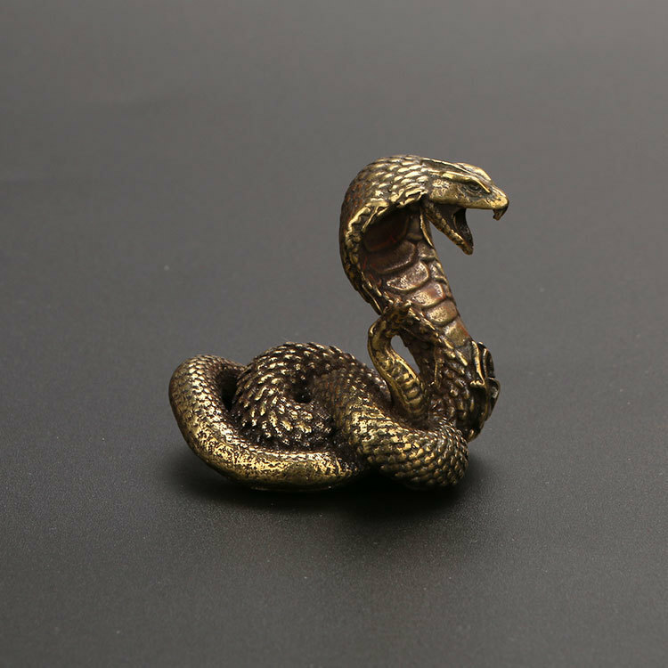Pure Copper Zodiac Snake Table Small Ornaments Cobra Antique Play Bronze Tea Pet
