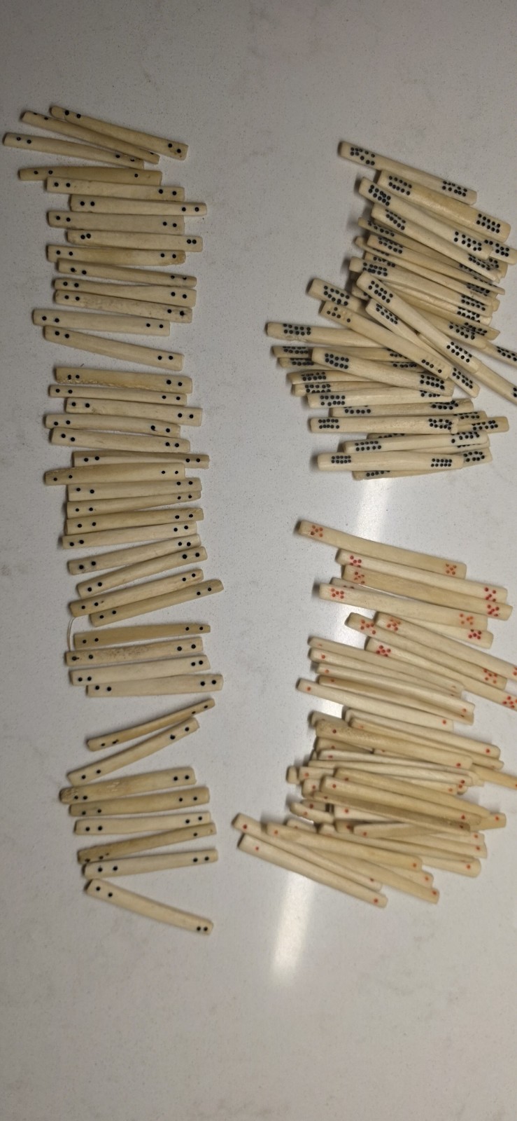 Antique Chinese Bone Mahjong Counting Sticks 118 Total See Discription