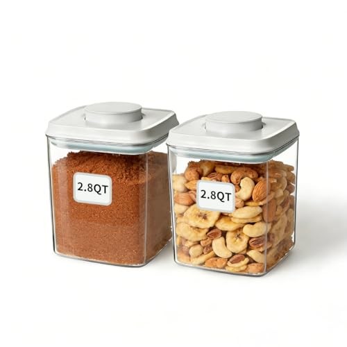 Airtight Food Storage Containers Set with One-Touch Lid, 2-Pack (2.8 QT 2.8QT*2
