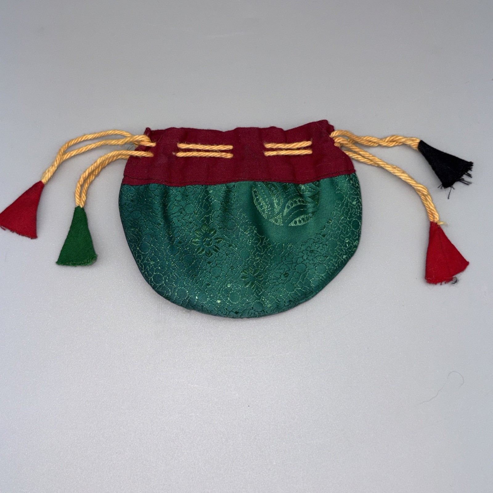 Vintage Chinese Silk Brocade Drawstring Jewelry Pouch & Wine Bottle Gift Bag Lot