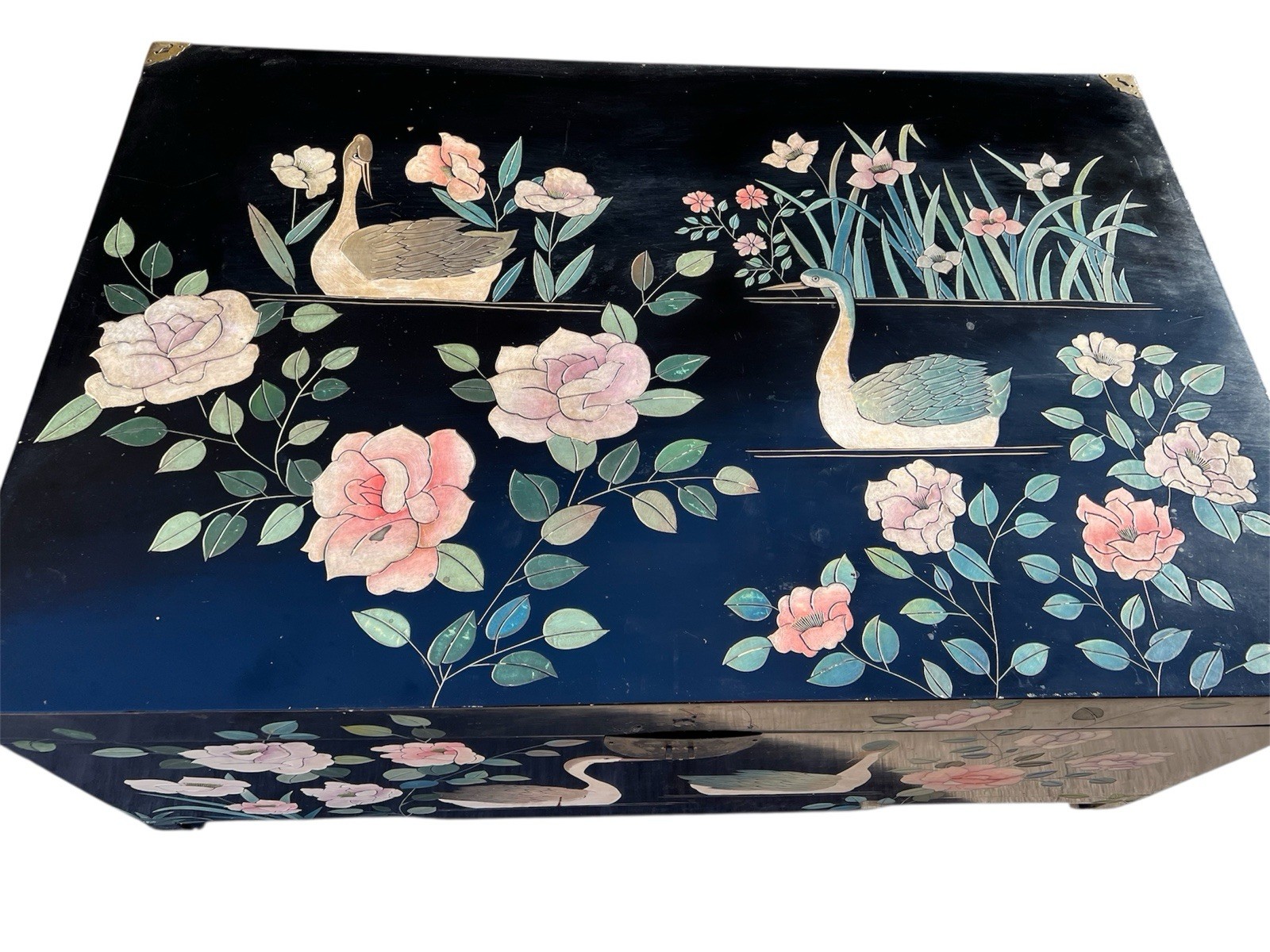 Chinese Black Lacquer Wedding Chest 36″ x 24″