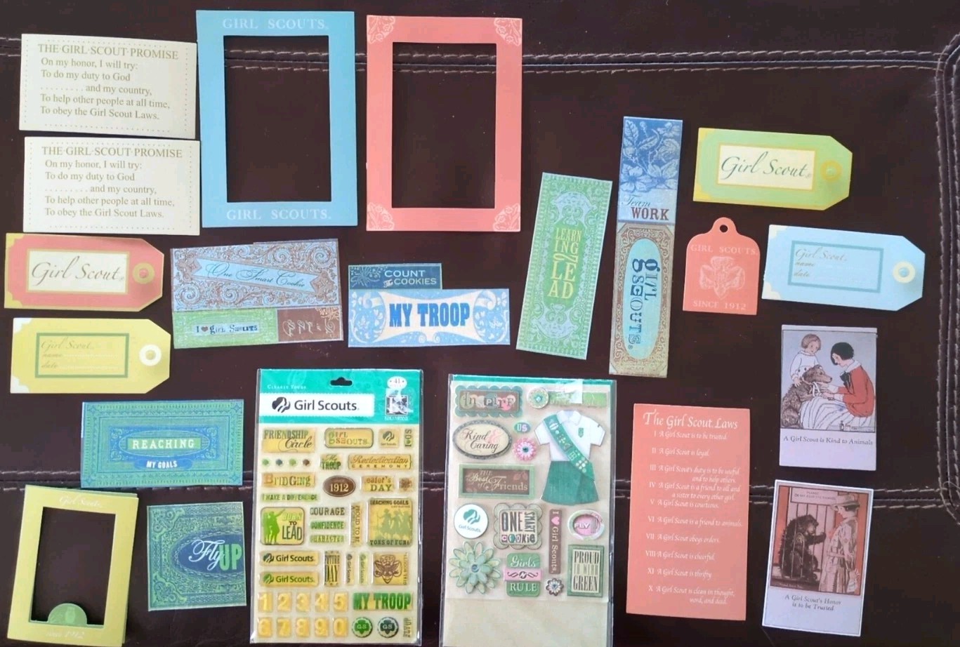 76 Girl Scouts Embellishments Incl. 2 3D K&Company Pks For Scrapbooking