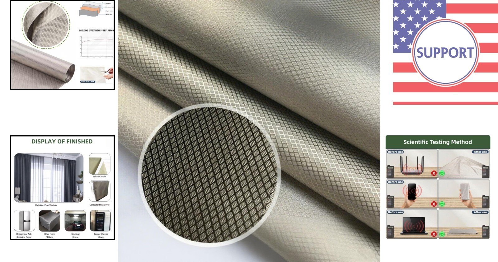 Faraday Fabric 39″x43″ – Silver Copper Nickel Cloth for EMF Blocking and Safety