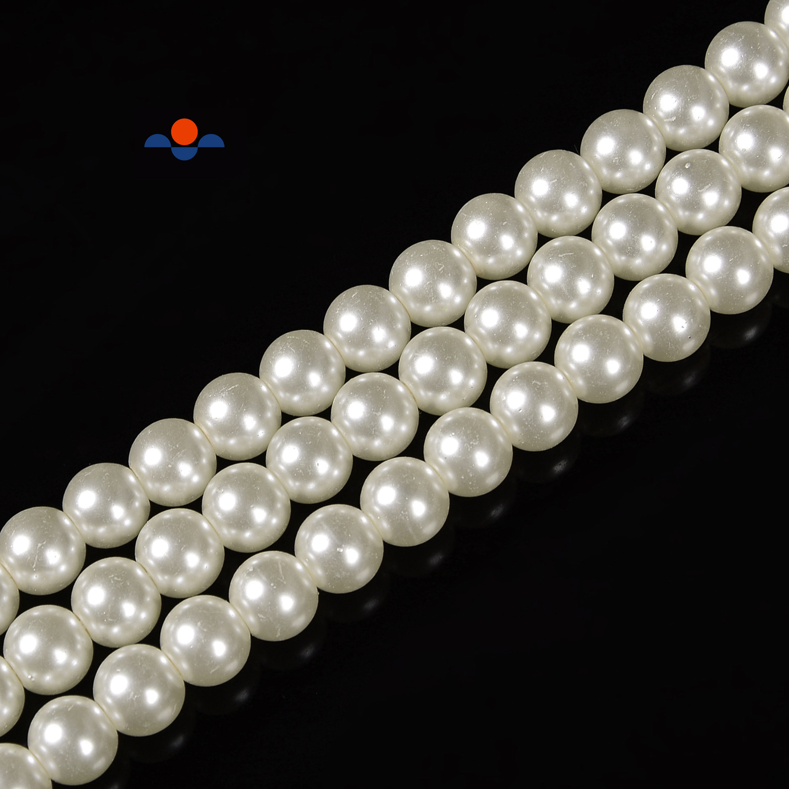 Ivory White Glass Pearl Smooth Round Beads 3mm 4mm 6mm 8mm 10mm 12mm 15.5″Strand