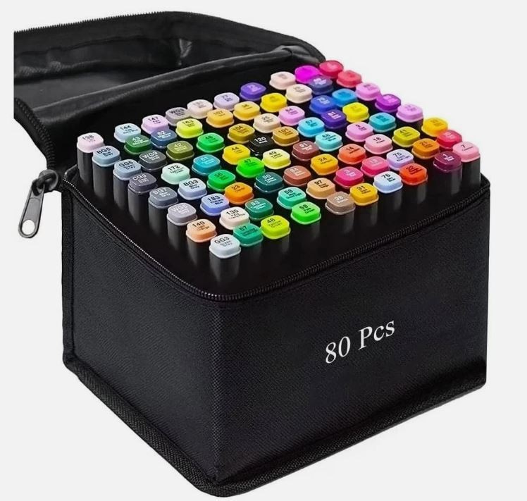 80 Colors Alcohol Based Markers Dual Tip Drawing Markers Set for Drawing FREE
