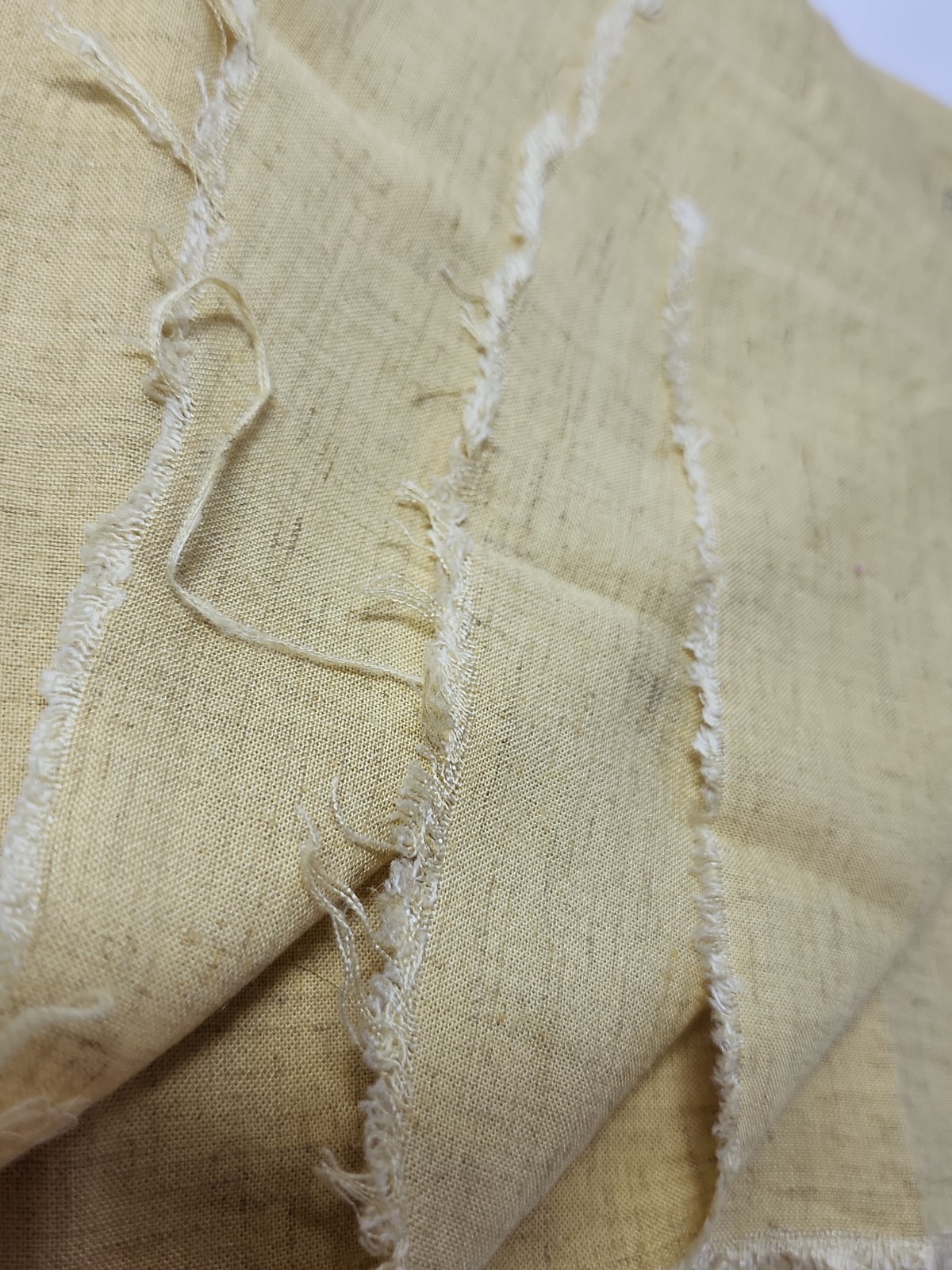 Light Yellow Linen Fabric Sewing Craft Quilting Clothing Fabric 36″ X 1yd Vtg