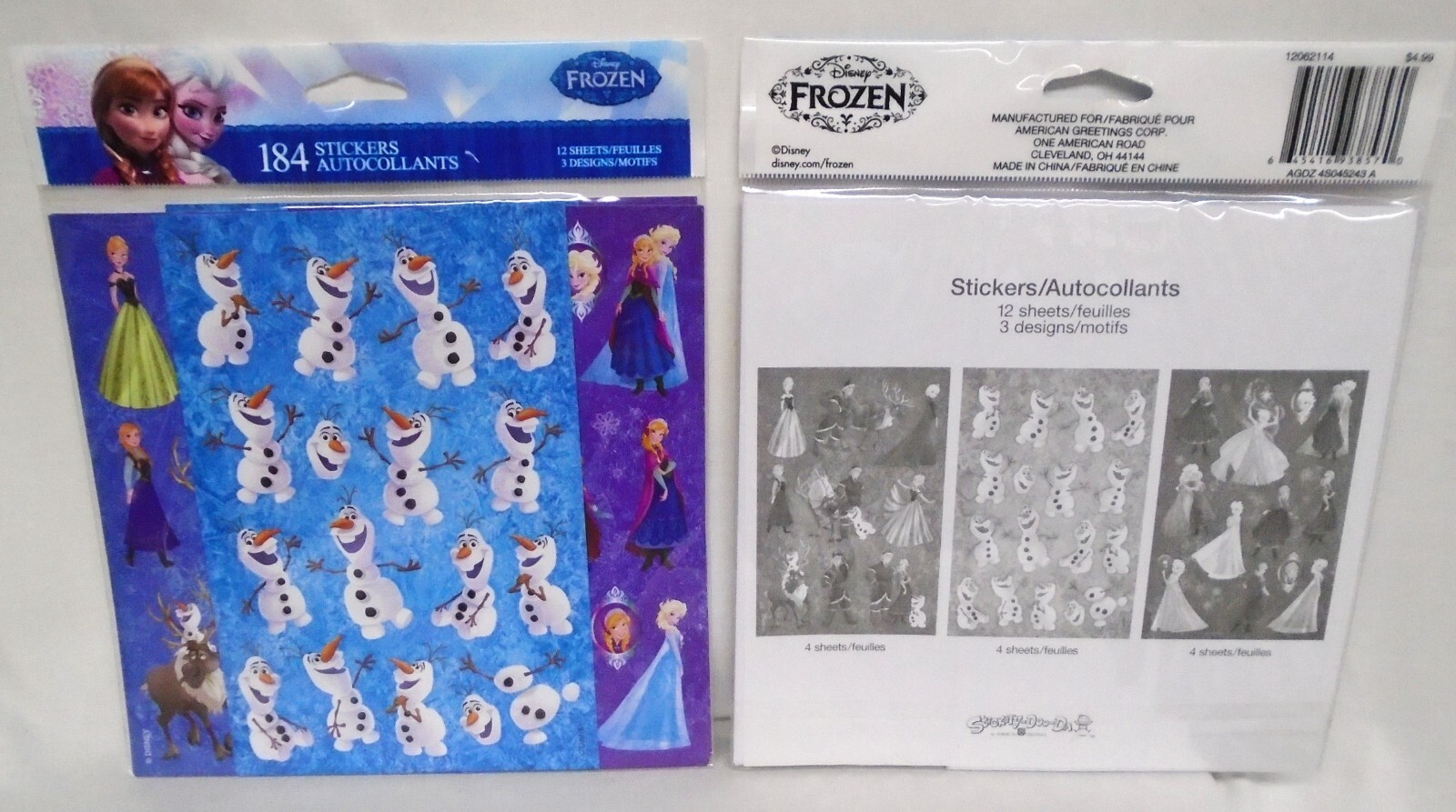 American Greetings Stickers Value Pack Disney Frozen Elsa Anna Olaf 184 Pieces