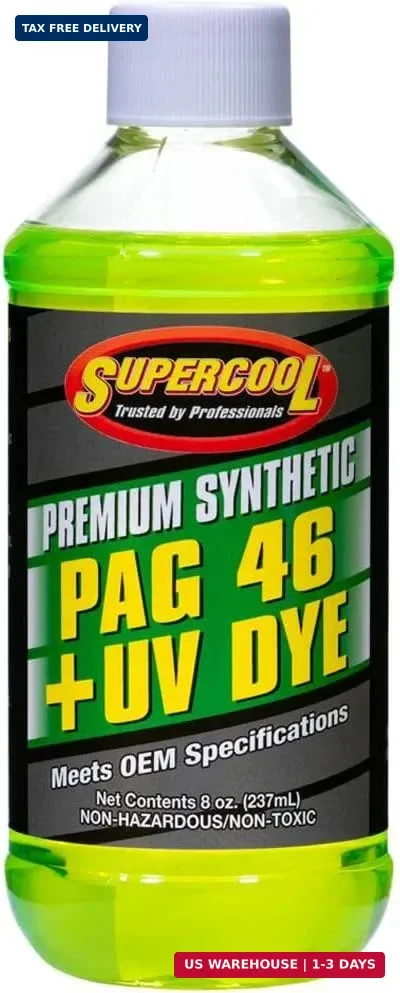 Universal A/C Compressor Oil – 8 Oz PAG Lubricant with UV Dye – High Viscosity