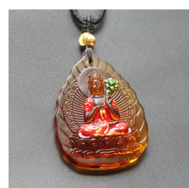 China Coloured Glaze Buddhism Mahastamaputta Buddha 12 Zodiac Horse Pendant