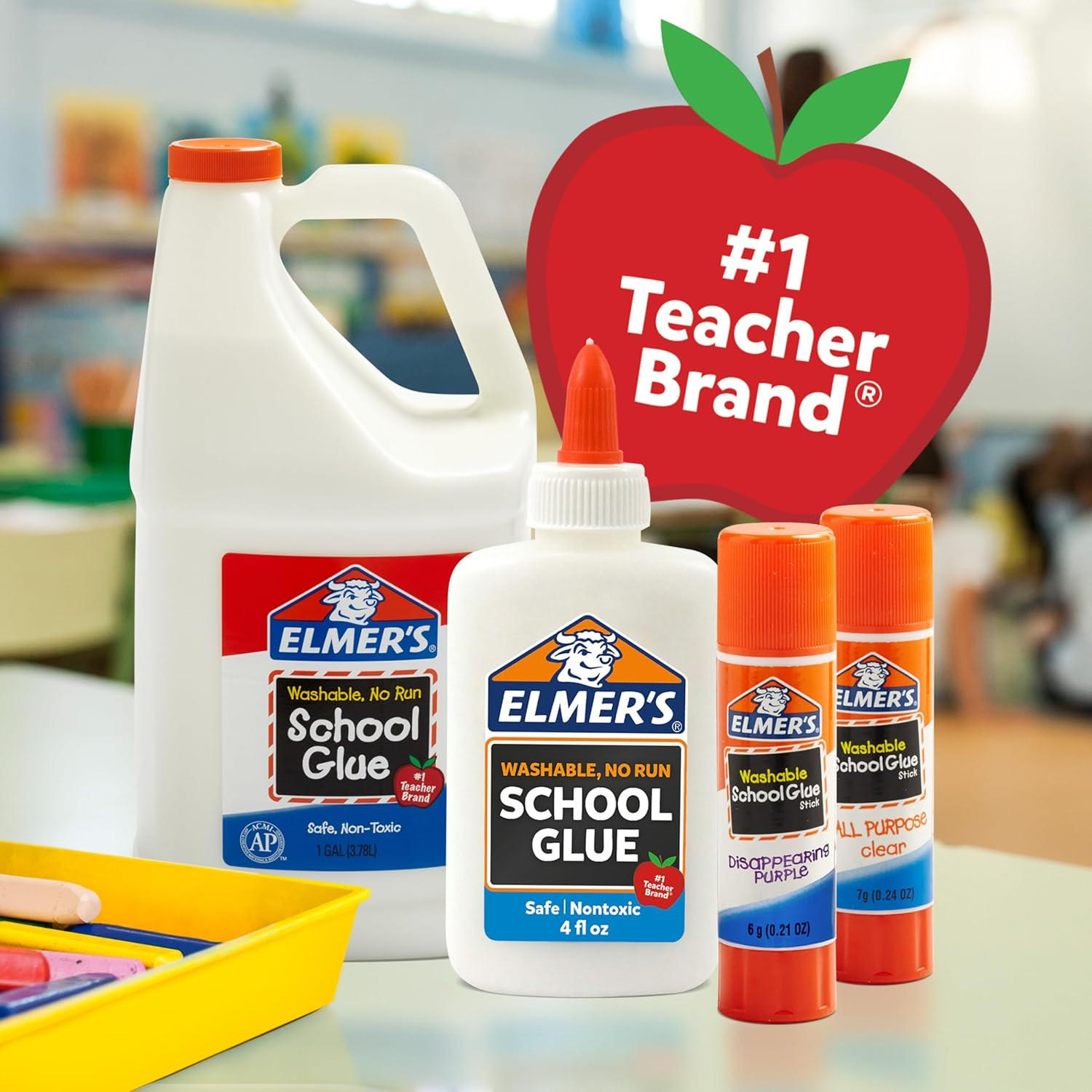 Elmer’S Disappearing Purple School Glue Sticks, Washable, 7 Grams, 60 Count – Ba