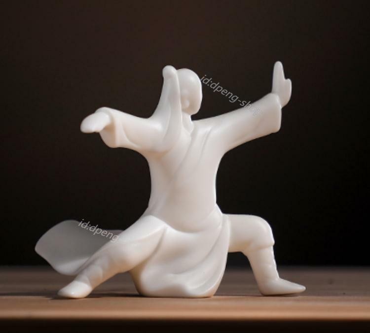 4″ China White Porcelain Ceramics Lovable Kung Fu Figure Figurine Statue Statues