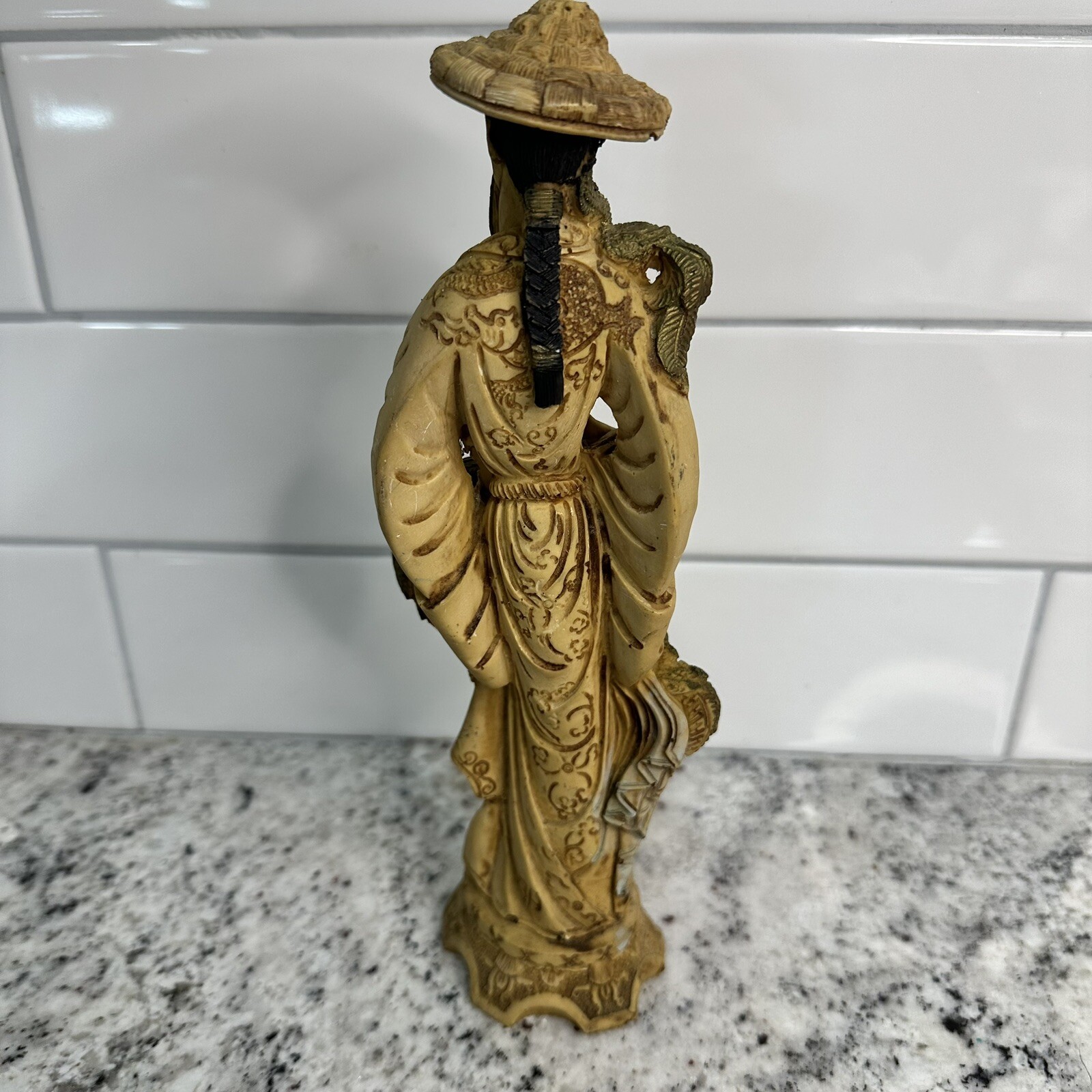DECORATIVE VINTAGE ORIENTAL SCULPTURAL FIGURE ~ MALE in ORNATE COSTUME Italy