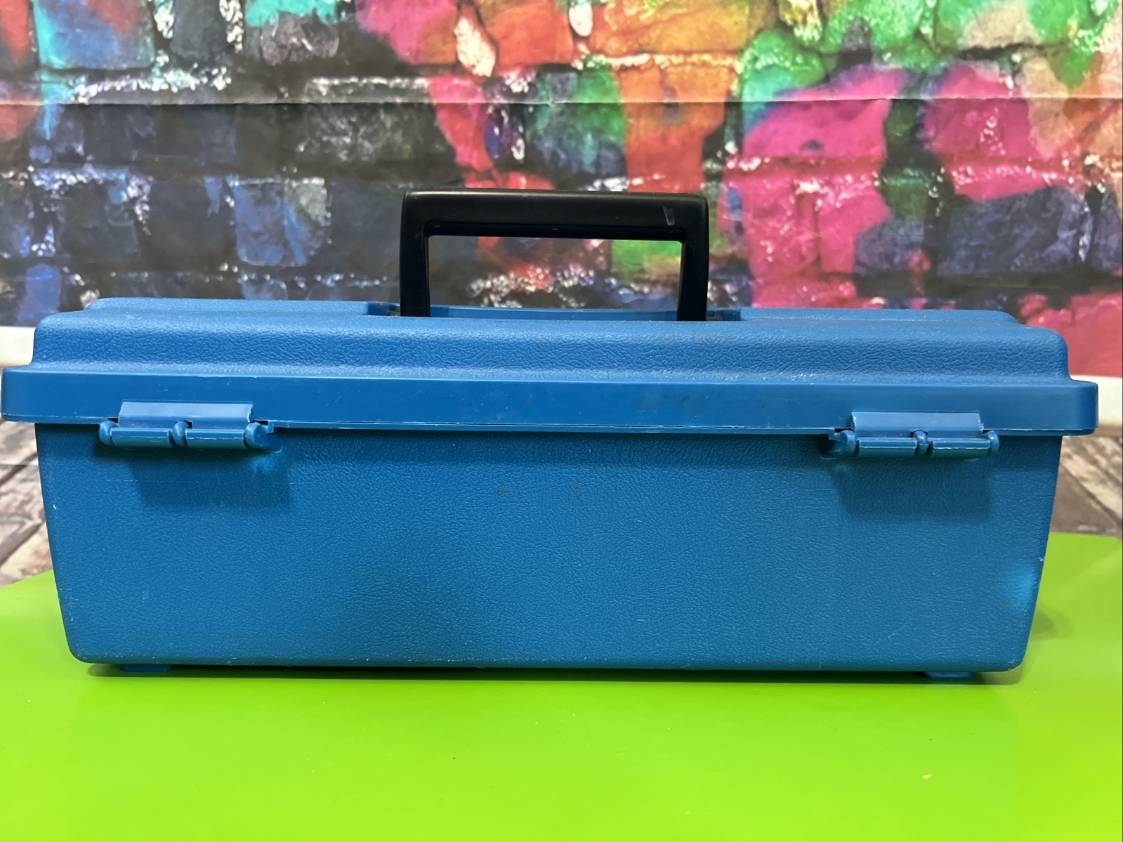 Vintage ArtBin by Flambeau Art Supply Storage Bin Box Blue removable Tray USA