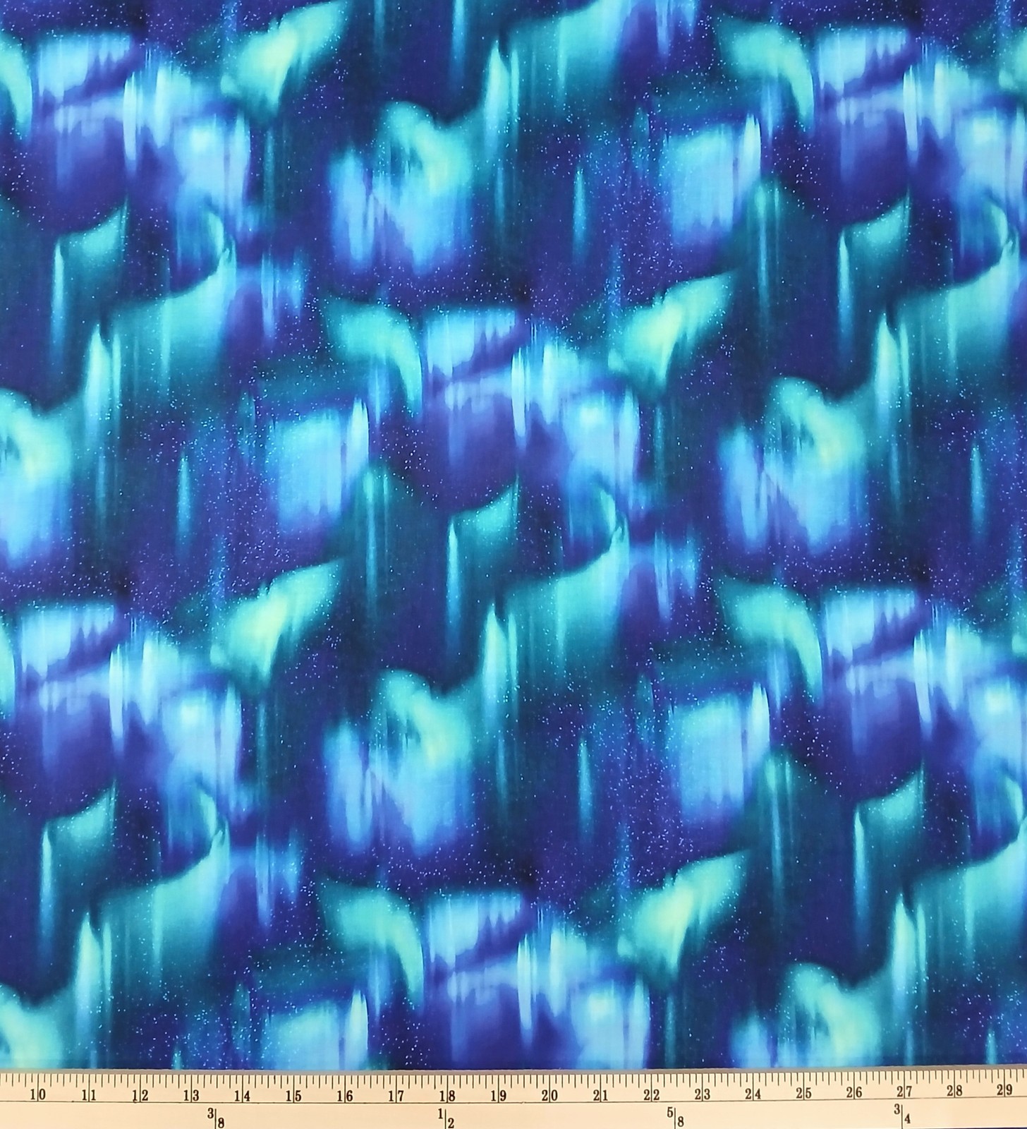 Cotton Aurora Borealis Northern Lights Stars Night Fabric Print by Yard D484.55