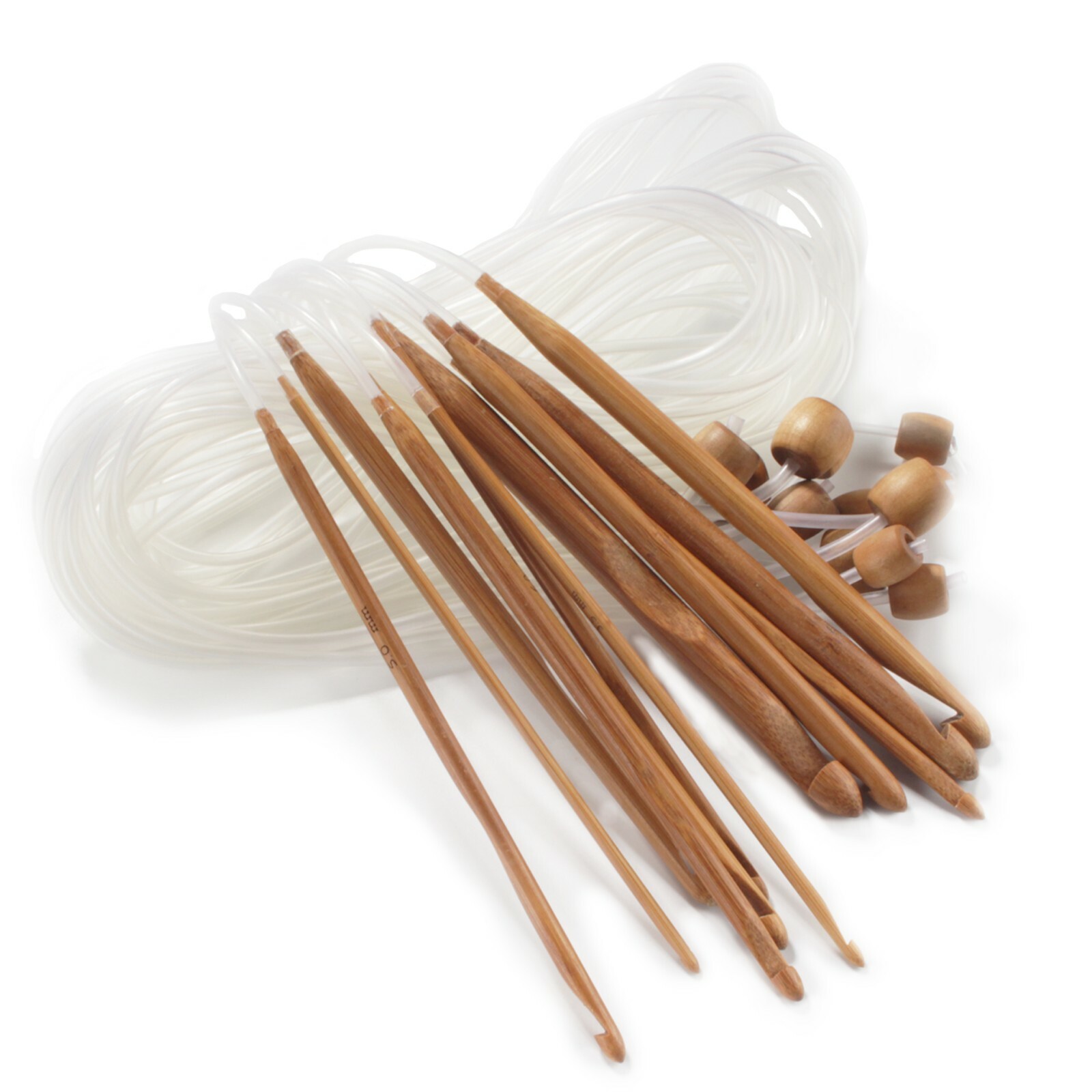 JubileeYarn Tunisian Bamboo Crochet Hook Set – 12 Sizes