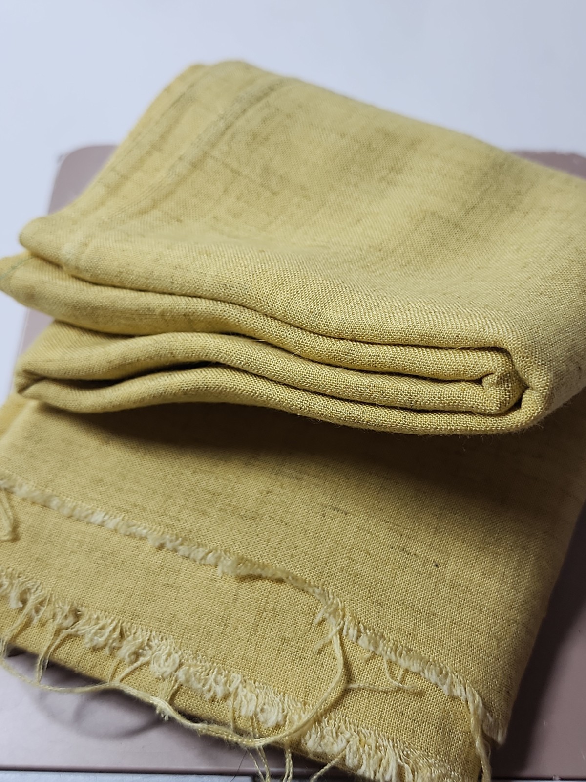 Light Yellow Linen Fabric Sewing Craft Quilting Clothing Fabric 36″ X 1yd Vtg