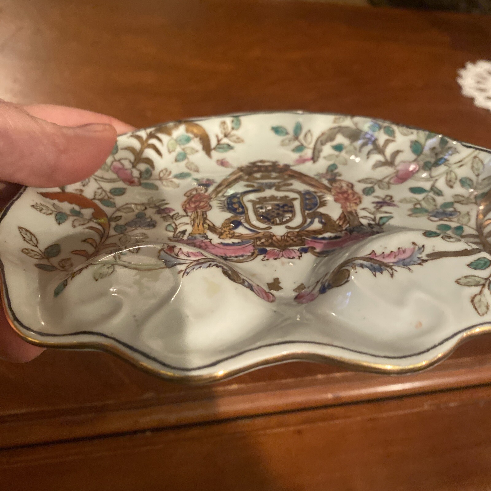 Antique Yong Sheng Armory Trinket Dish Serving Plate Card Tray