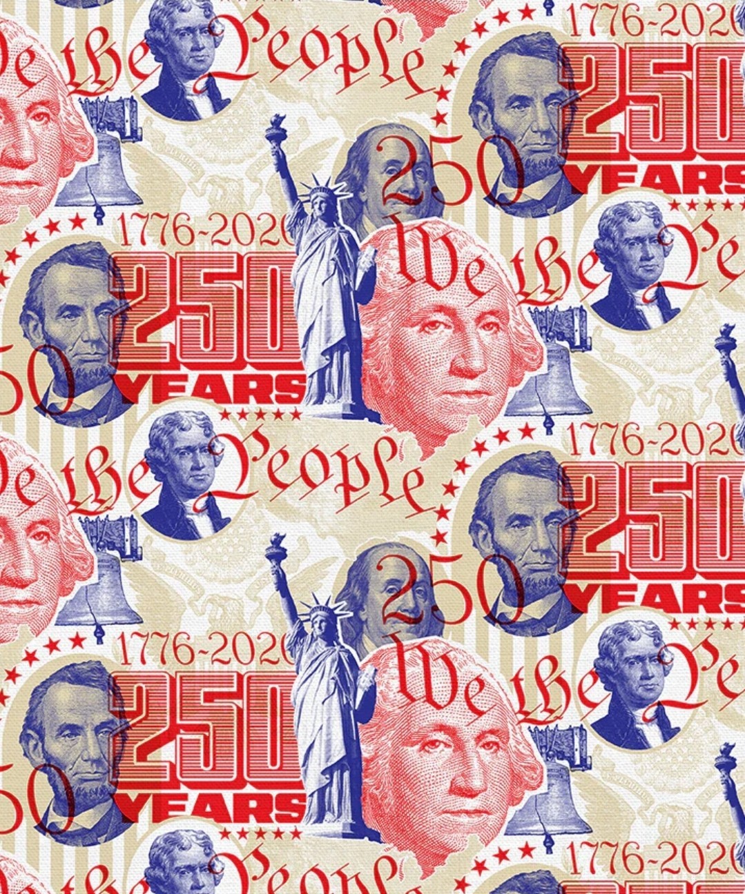 250 Years Of America•Presidential Power Fabric! 1yd BTY•Cotton•Fast Ship!