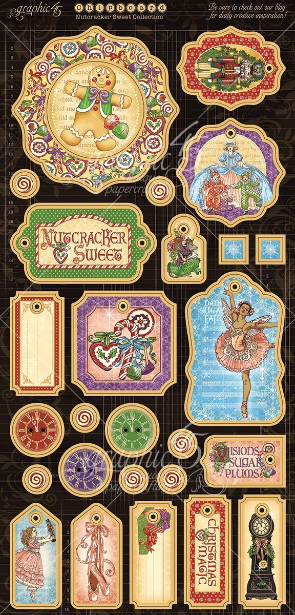 GRAPHIC 45 NUTCRACKER SWEET BUNDLE 12X12 8X8 PADS and EMBELISHMENTS*SHIPS FREE*