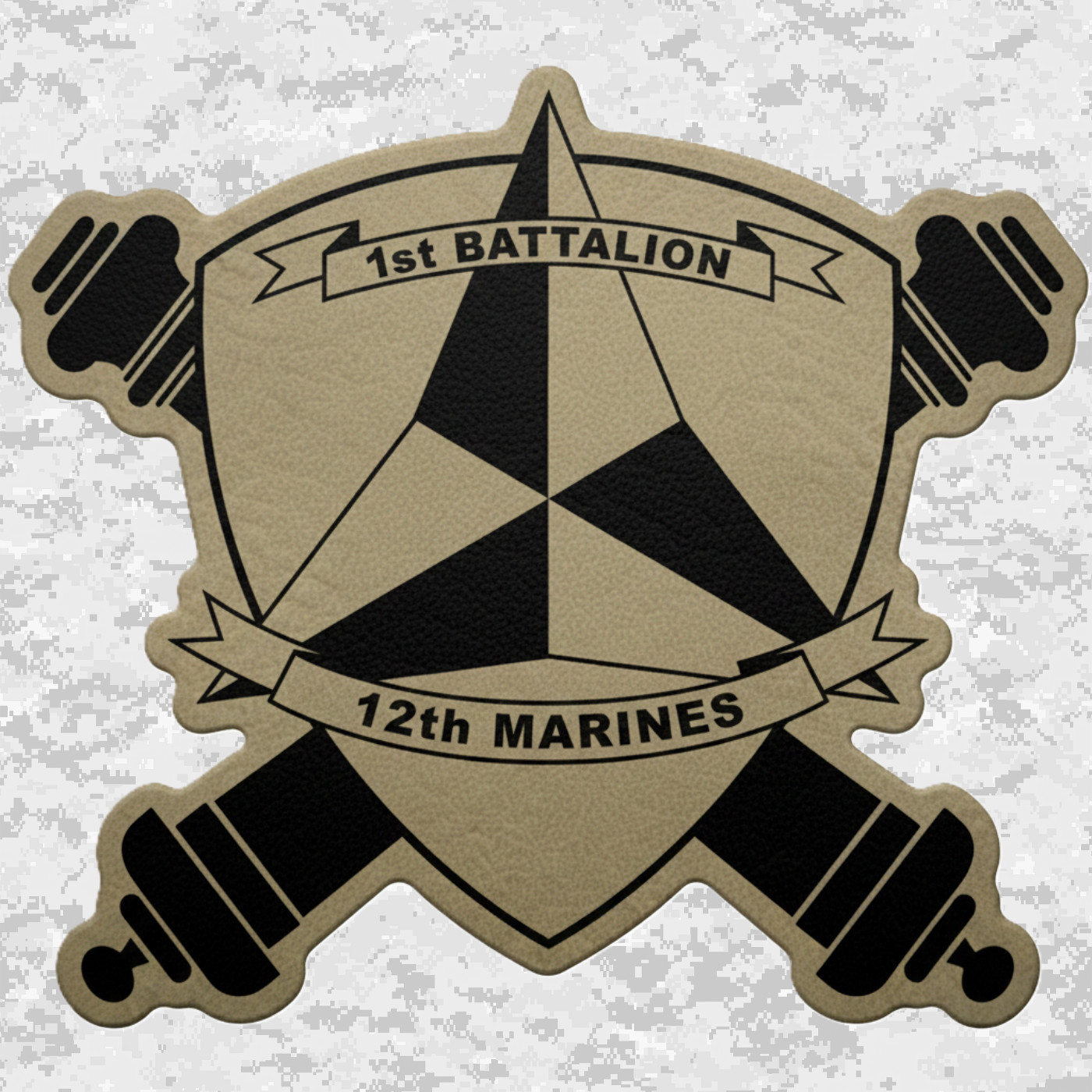 1st Battalion 12th Marines Unit “Spartans” | Leather Patch | Hook and Loop Tape