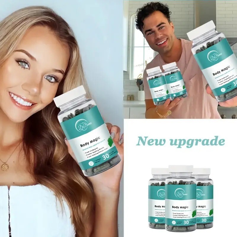 Natural Chlorophyll Capsules – Internal Deodorant for Body Odor Control (30 Ct)
