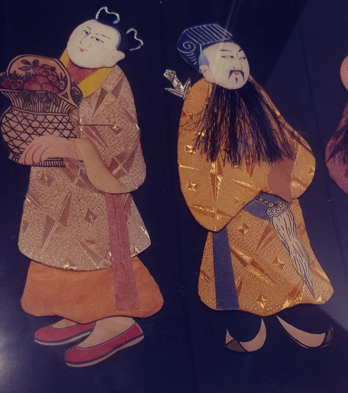 VINTAGE 1950`s SILK DOLLS,8 IMMORTALS,HAND MADE ART,FRAMED ,24 x 10.5 ,FREE SHIP