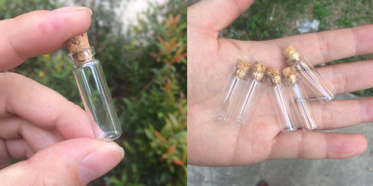 1 ml Small Glass Bottles with Cork Lids Clear Decorative Bottle Arts & Crafts