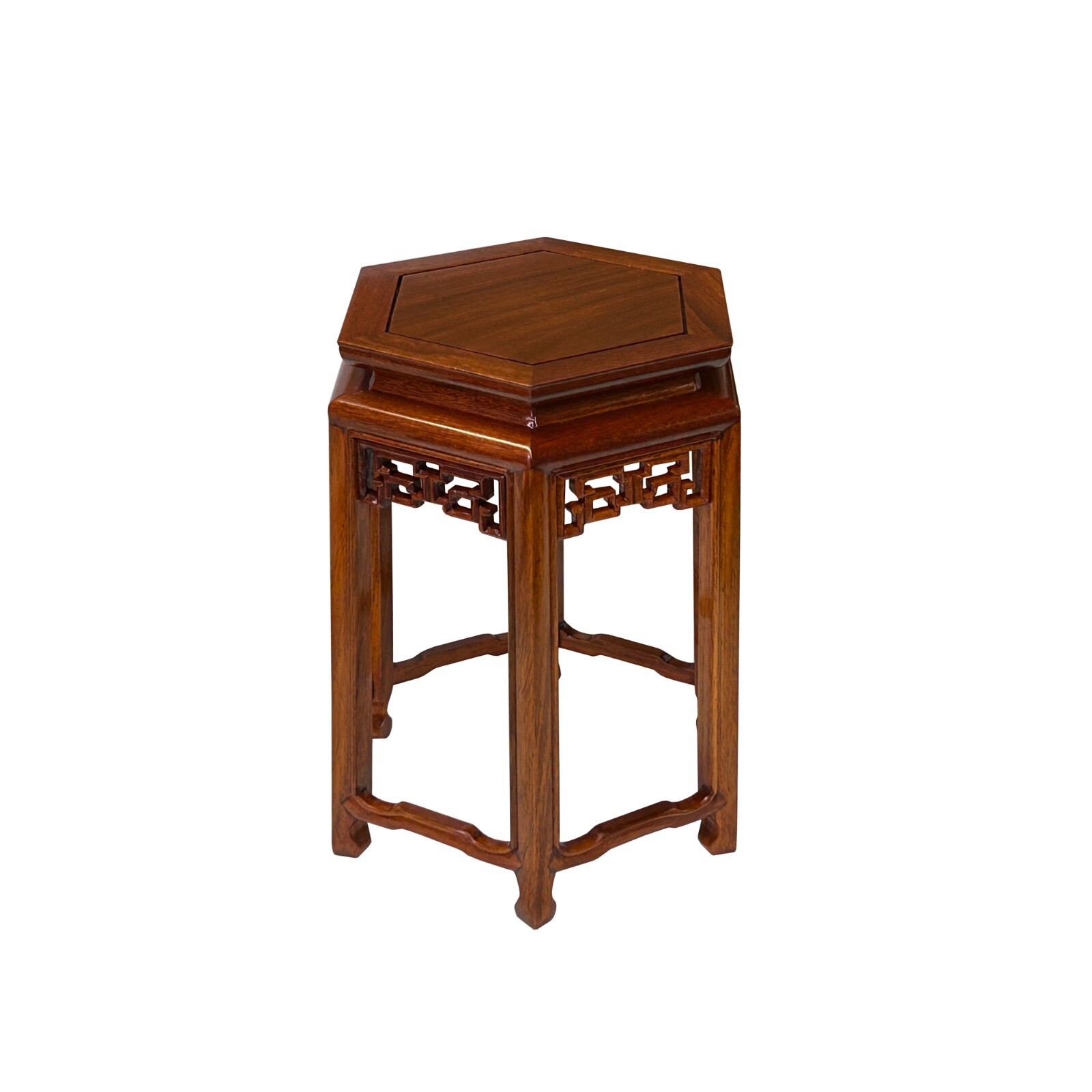 6″ Light Brown Hexagonal Ru Yi Apron Tall Display Stand Riser Easel st1056