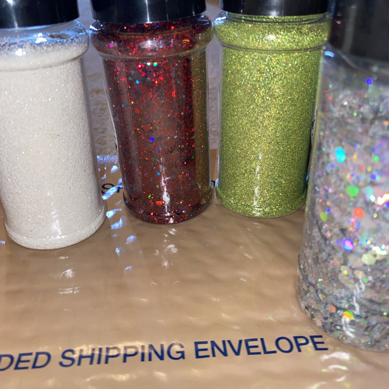 Bundle Lot 10 Glitter Shakers Ultra Fine To Chunky Custom Colors Holo Metallic