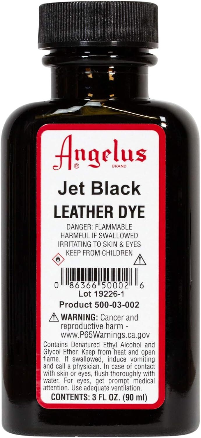 Angelus Leather Dye- Flexible Dye for Shoes, Boots, Bags, Jet Black
