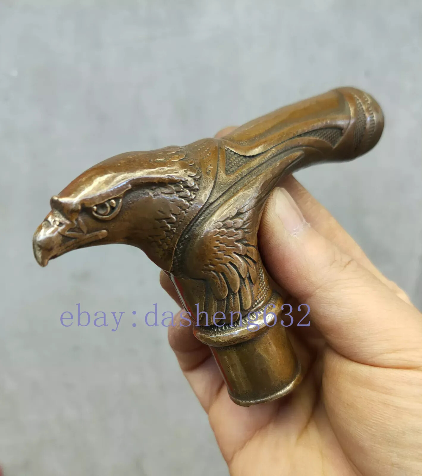 Victorian Old Hand Carved Eagle statues Antique Cane Walking Stick Head