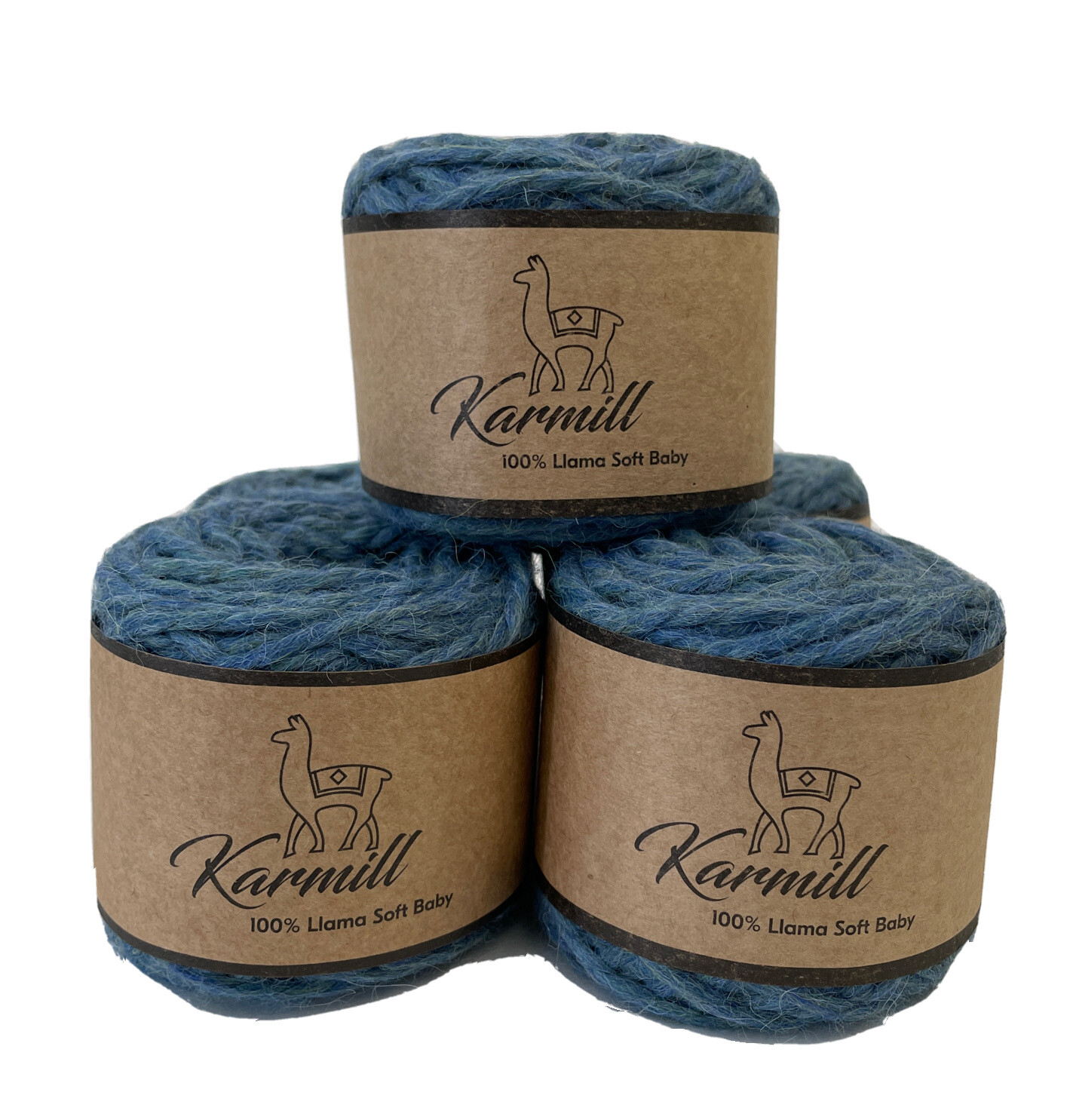 Llama Wool 100% Llama Soft Baby Bulky Tubular Yarn Lot-5 Skeins Light Blue 9HI01