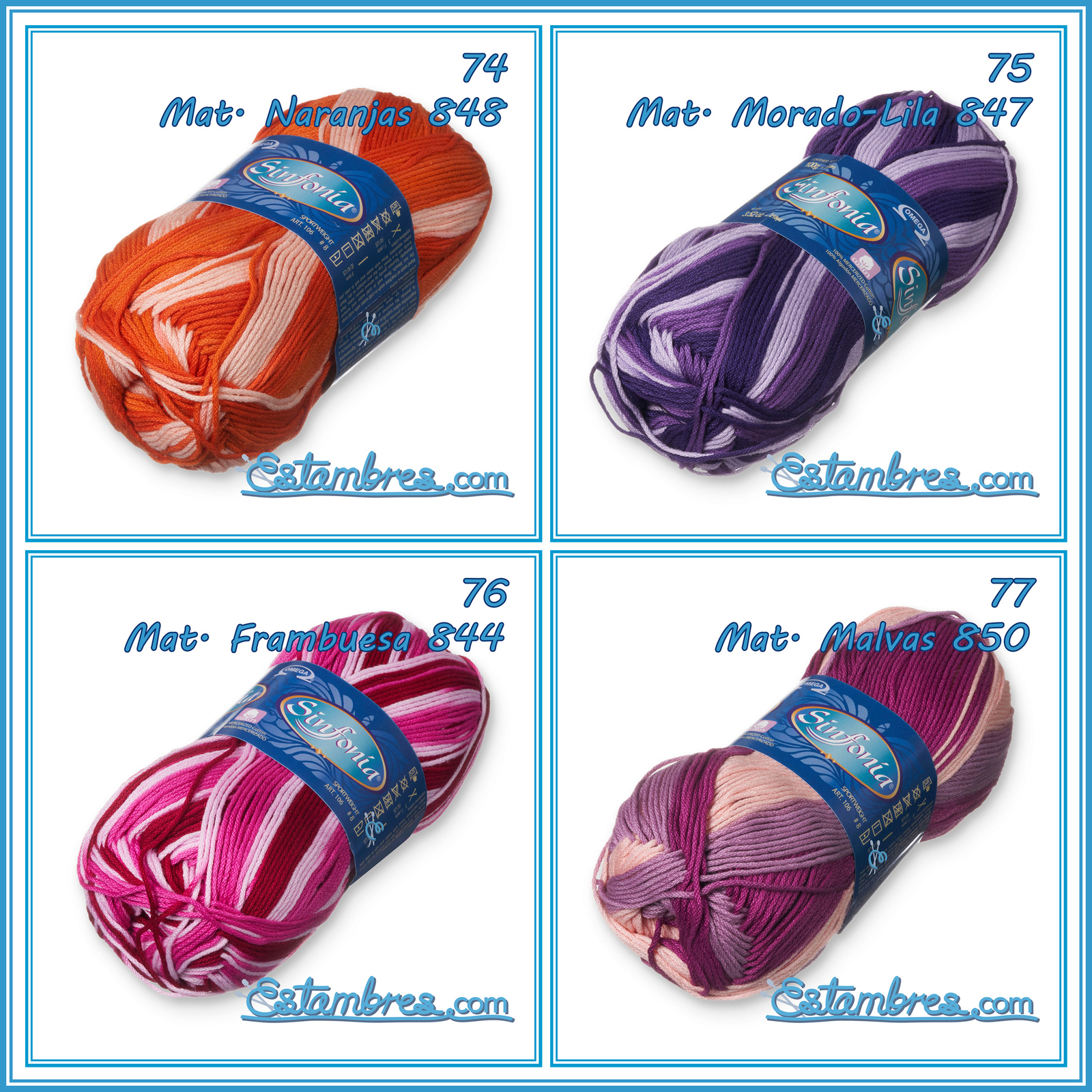 Sinfonia Variegated [100grs] – Omega 100% Mercerized Cotton Yarn