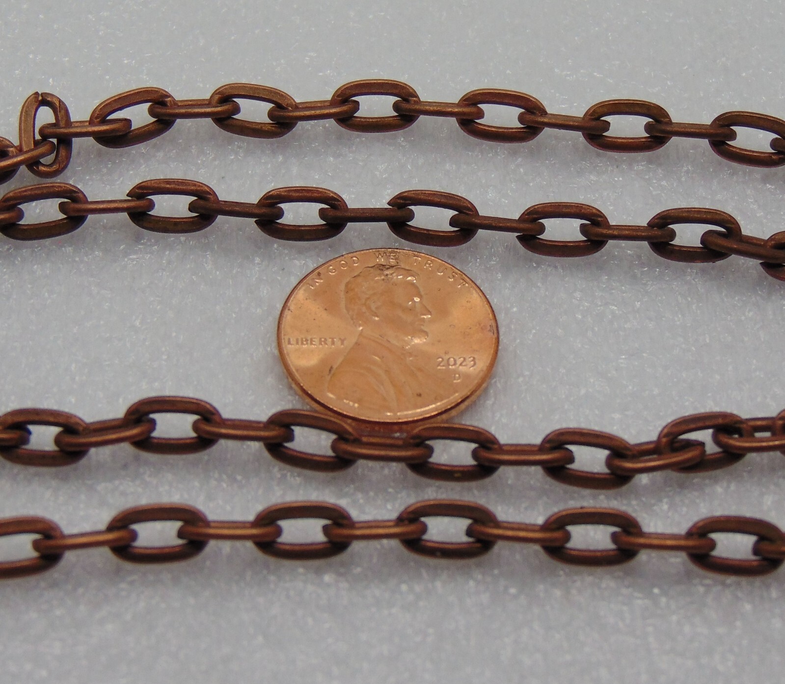 Antique COPPER Flat CABLE Chain ~ 5mm x 8mm Sturdy Links ~ No-Nickel 5 – 100 ft