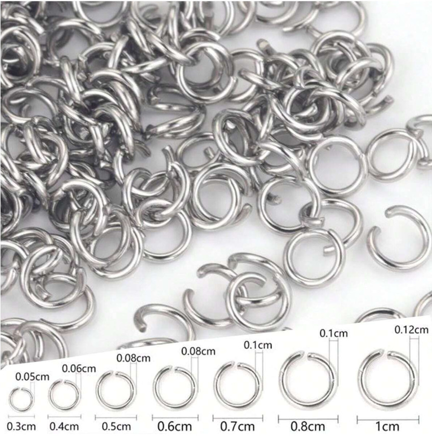 200pcs Stainless Steel Split Open Jump Rings DIY Jewelry Making Open Connectors