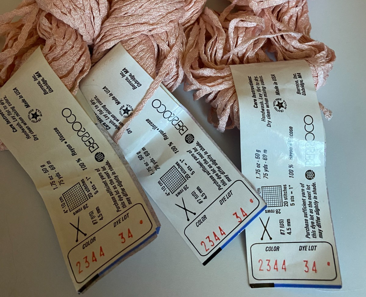 Discontinued BERROCO GLACE Ribbon Yarn 3 Skeins 225 Yards Pink Champagne 2344
