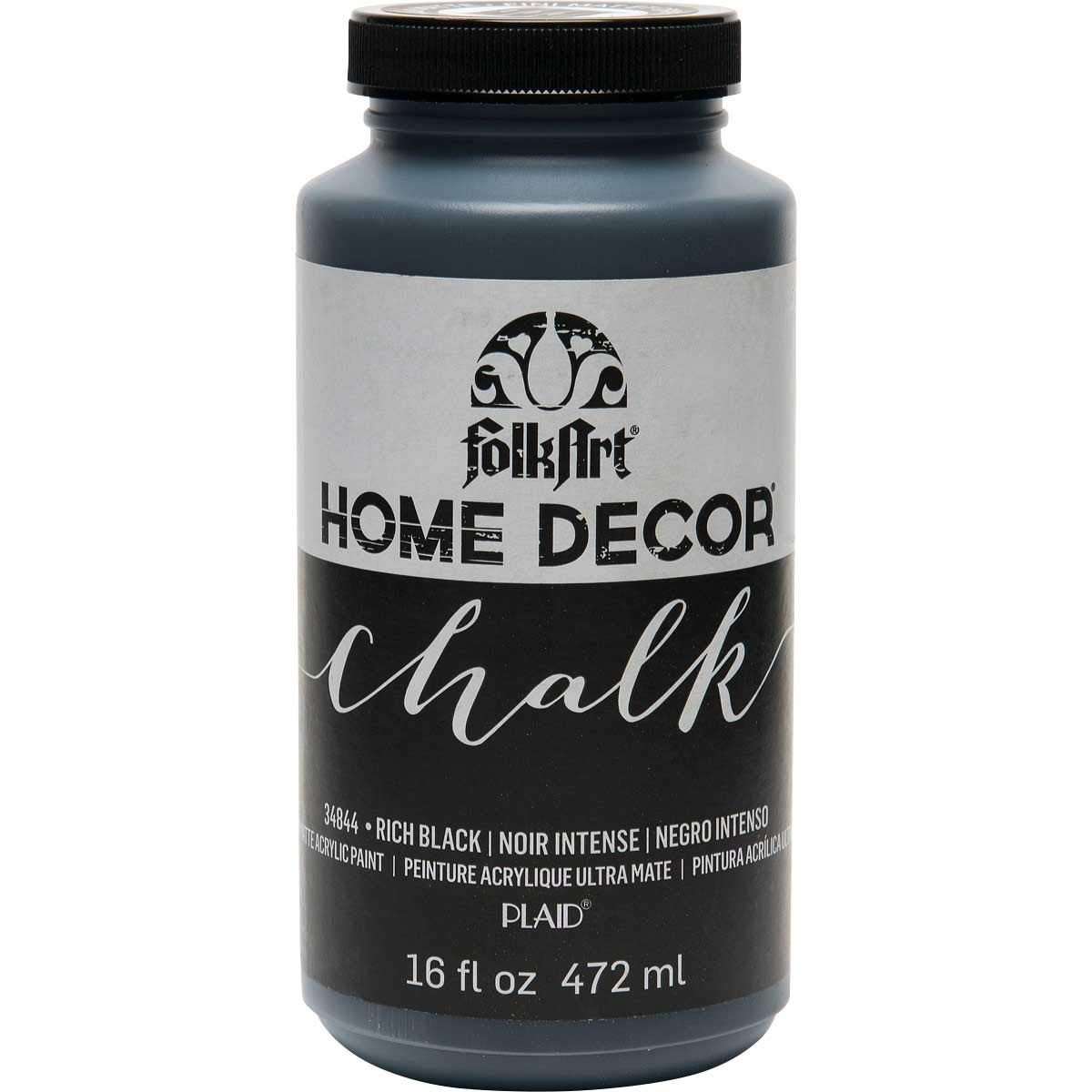 Home Decor Chalk Furniture Acrylic Craft Paint Rich Black 16 oz Bottle Art