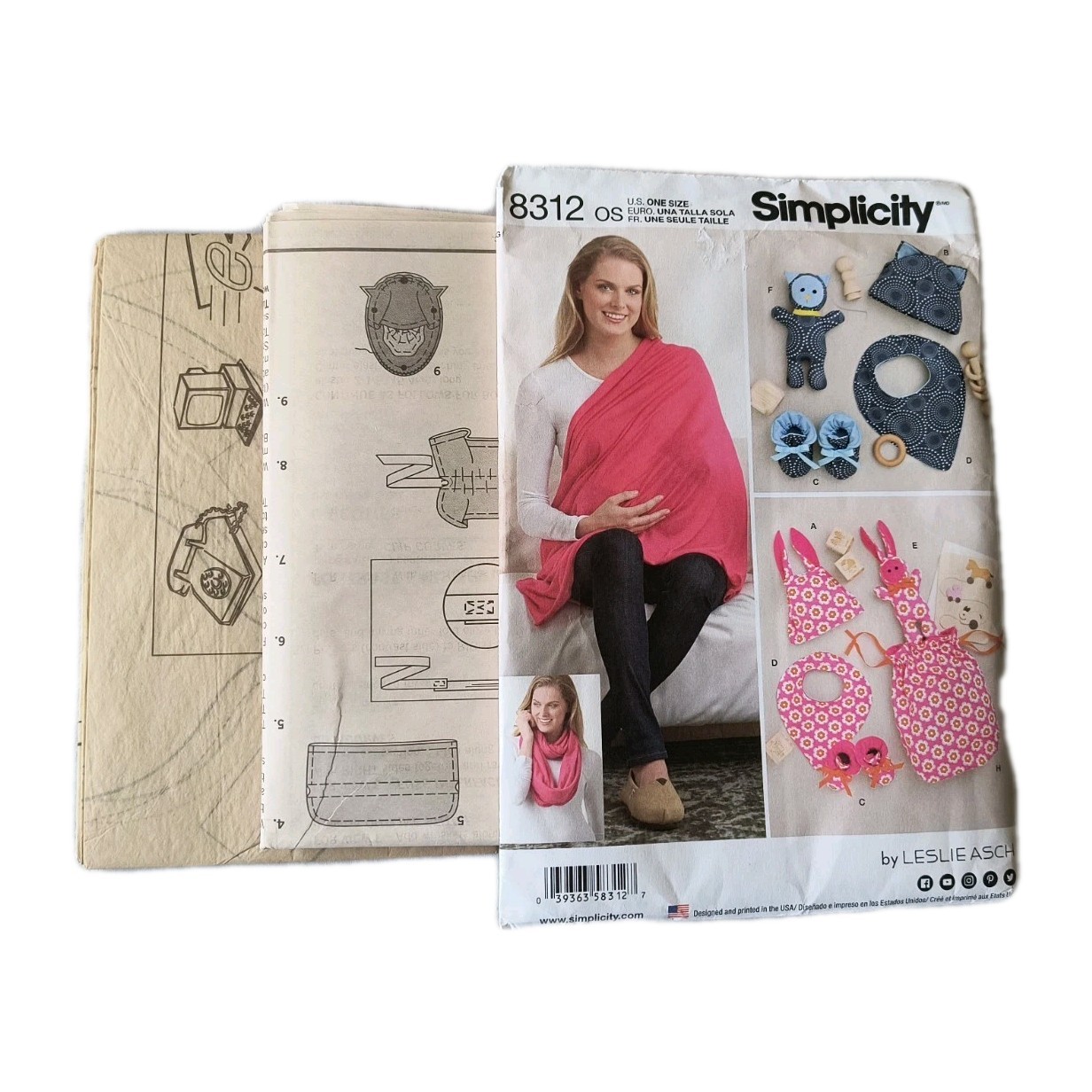 Simplicity Craft 8312 Baby Gifts Nursing Shawl Uncut Pattern