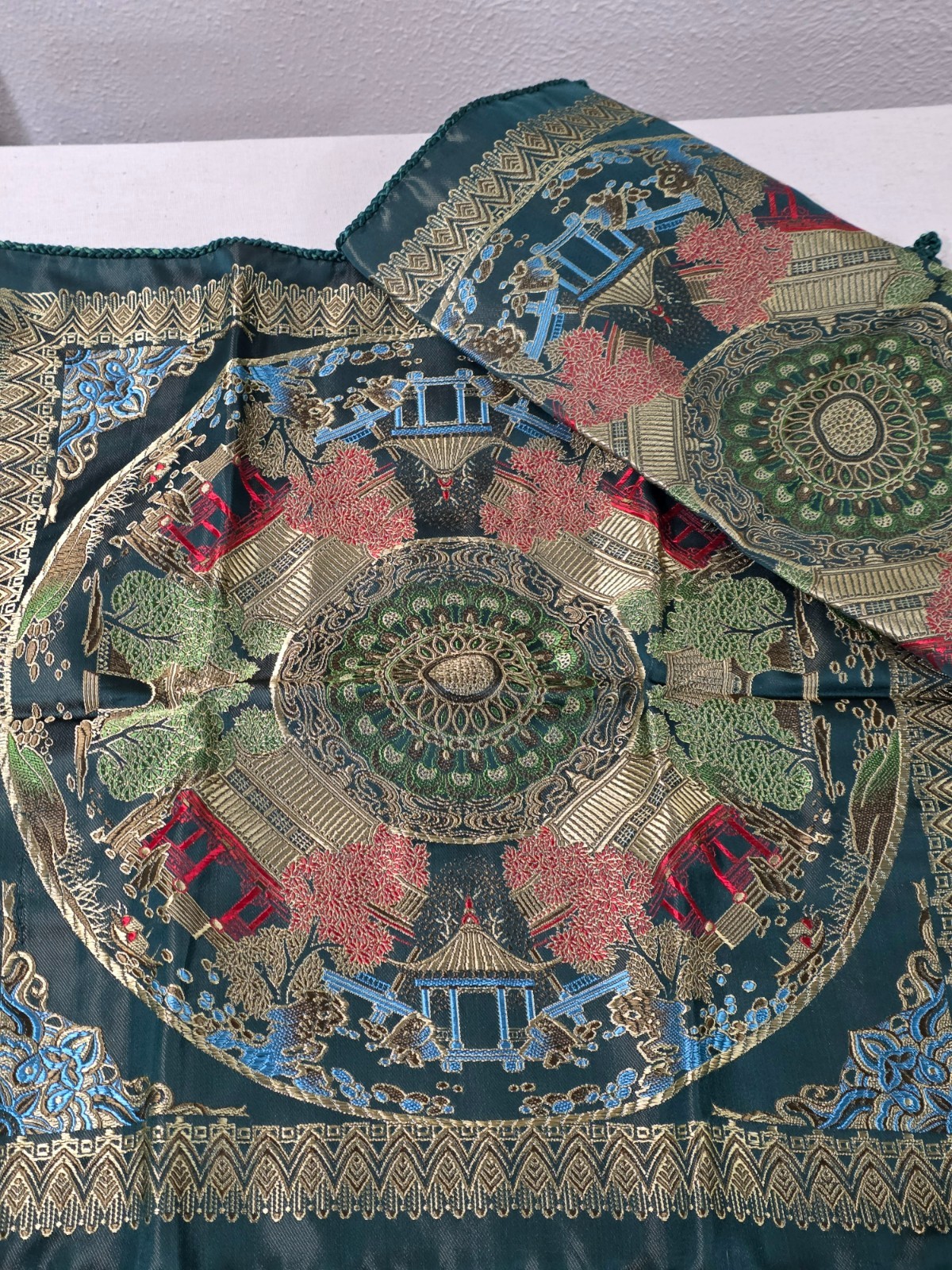 Vintage Silk Brocade Chinese 50’s Pillow Covers 18″