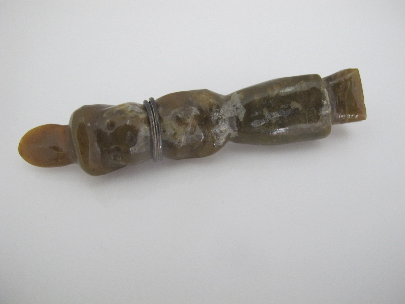 CHINESE Small Carved JADE Green Stone FIGURATIVE Amulet Pendant Figurine
