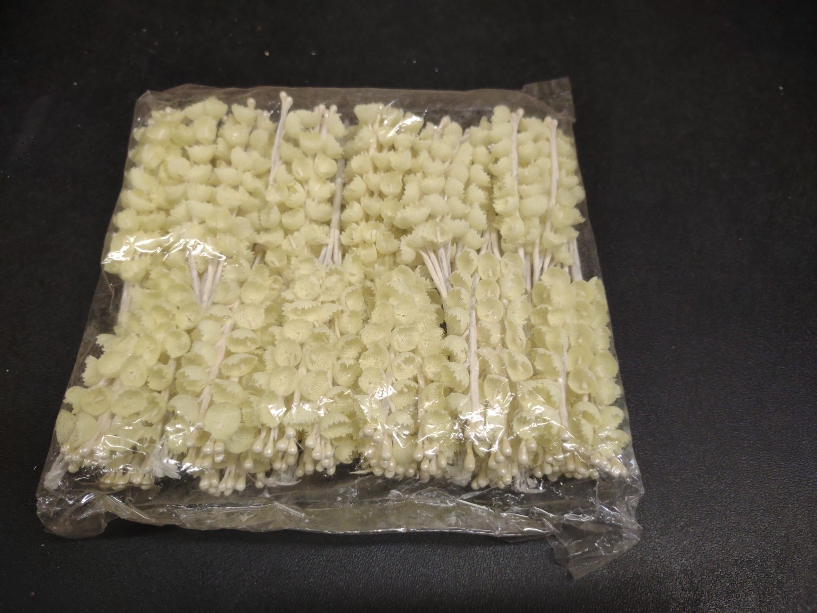 144 Pieces Vintage Lily Of The Valley Silk Millinery Flower Pale Yellow w/Pearls