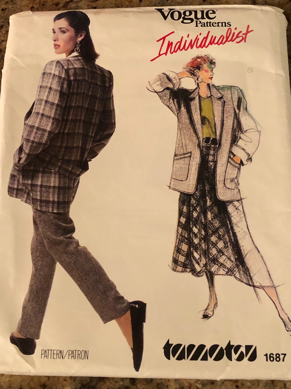 🌷VOGUE INDIVIDUALIST #1687 – DESIGNER TAMOTSU – LADIES SUIT PATTERN 8 FF